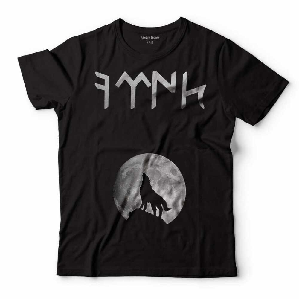 GÖKTÜRKÇE TÜRK ULUYAN BOZKURT AY KURT ÇOCUK TİŞÖRT