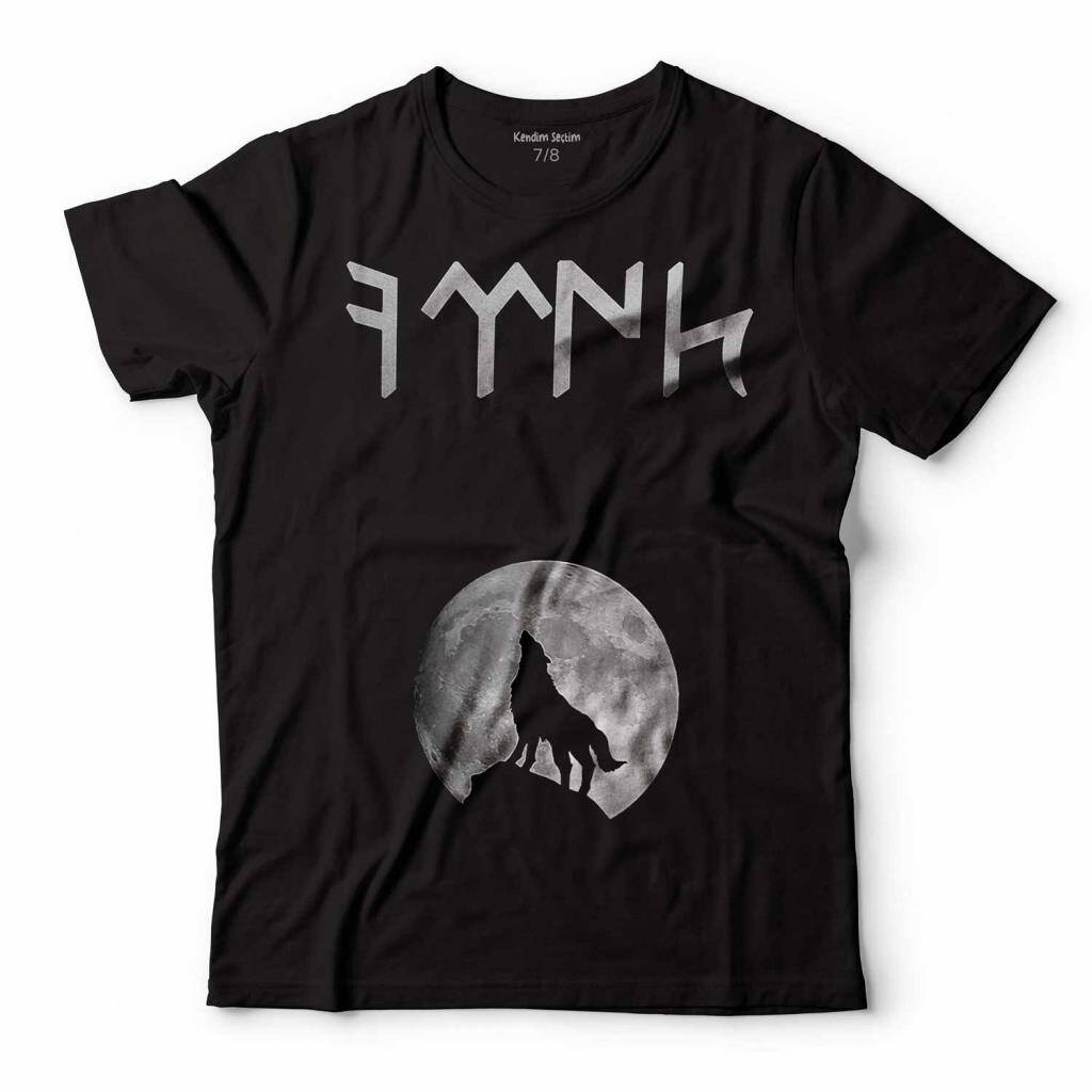 GÖKTÜRKÇE TÜRK ULUYAN BOZKURT AY KURT ÇOCUK TİŞÖRT