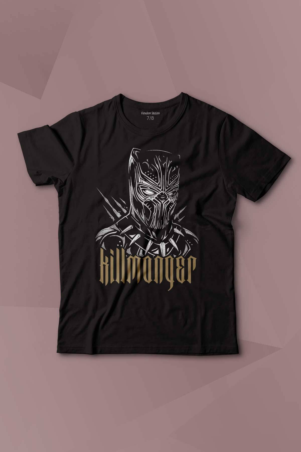 Golden Jaguar Black Panther Film Baskılı Çocuk Tişört Kısa Kollu - 1