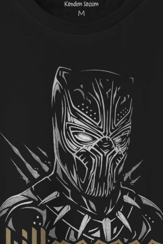 Golden Jaguar Black Panther Film Baskılı Tişört Unisex T-shirt - 2