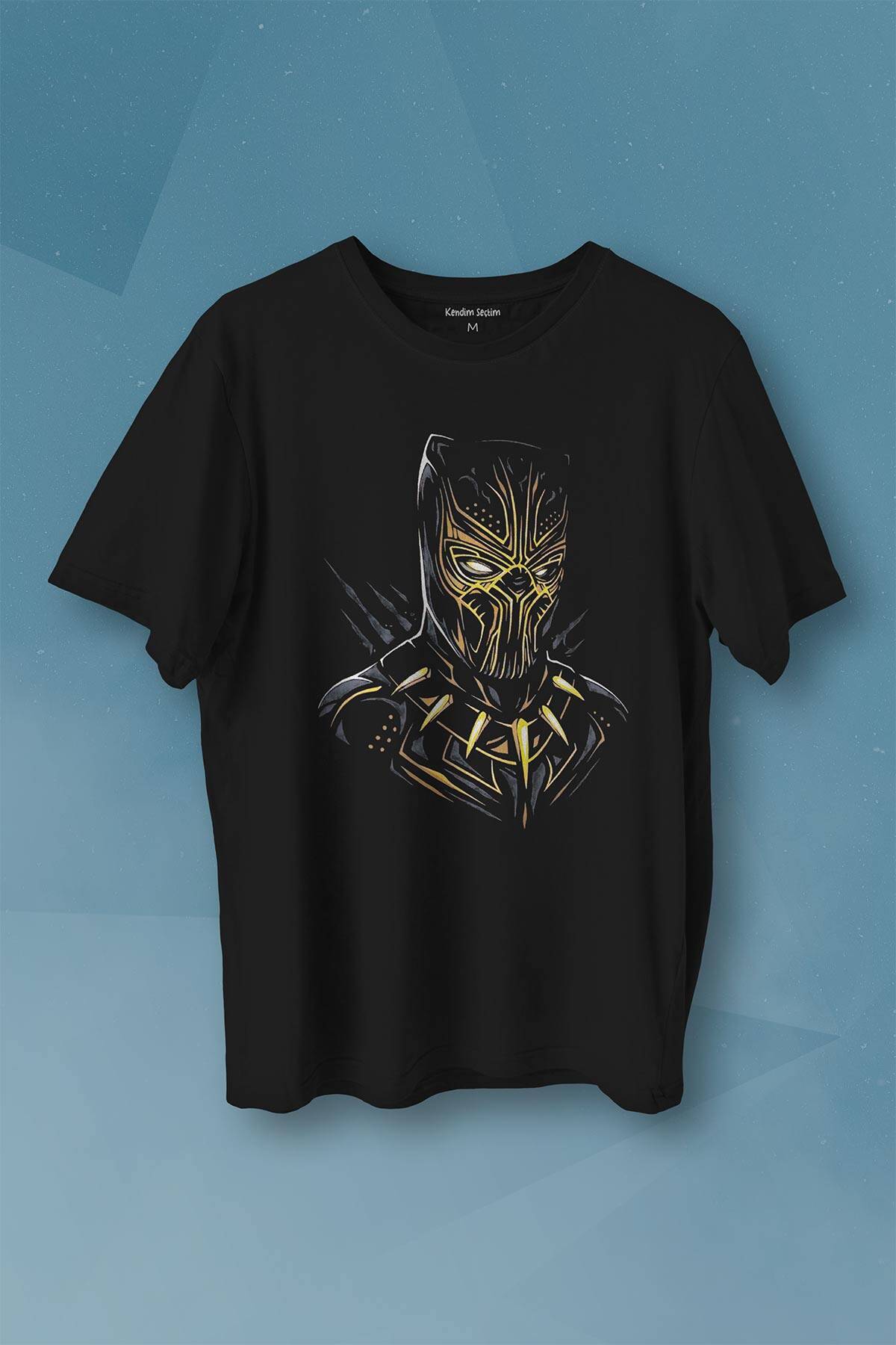 Golden Jaguar Black Panther Film Baskılı Tişört Unisex T-shirt - 1