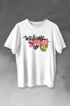 Good Vibe Happines Mutlu Smile Eğlenceli Baskılı Tişört Unisex T-shirt - 1