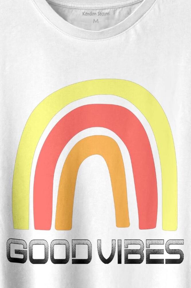 Good Vibes Gökkuşağı Rainbow Cisniyet Eşitlik Özgürlüğü Baskılı Tişört Unisex T-shirt - 2