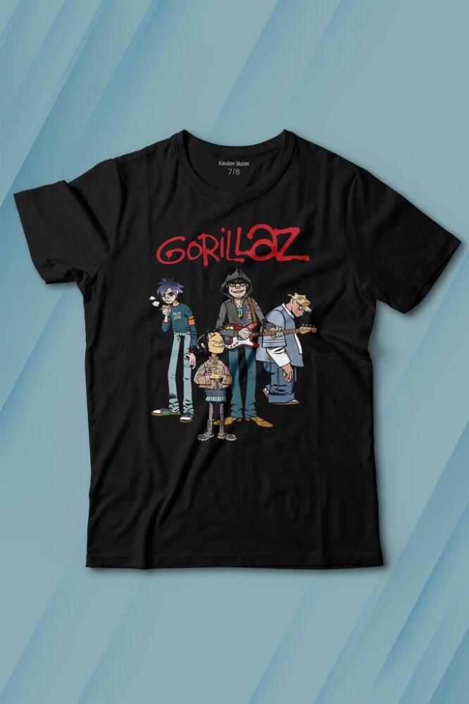 Gorillaz 2D Rock Band Blur Damon Albarn Feel Good Baskılı Tişört Çocuk T-shirt - 1