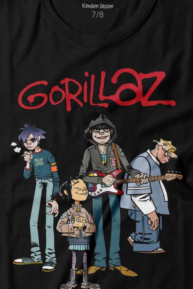 Gorillaz 2D Rock Band Blur Damon Albarn Feel Good Baskılı Tişört Çocuk T-shirt (1)
