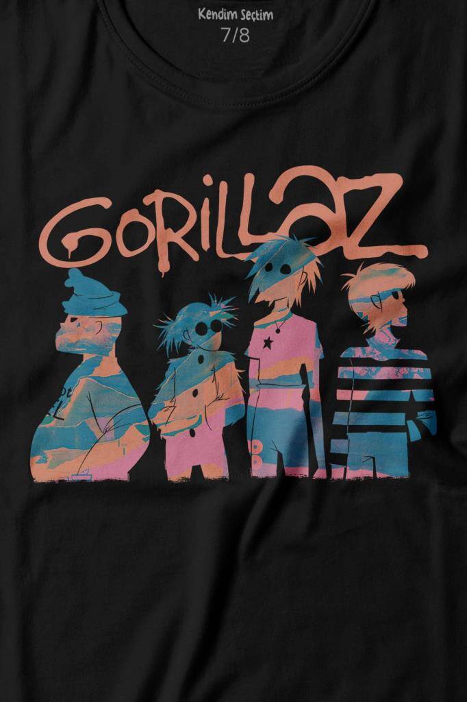 Gorillaz 2D Rock Blur Damon Albarn Feel Good Urban Baskılı Tişört Çocuk T-shirt (1)