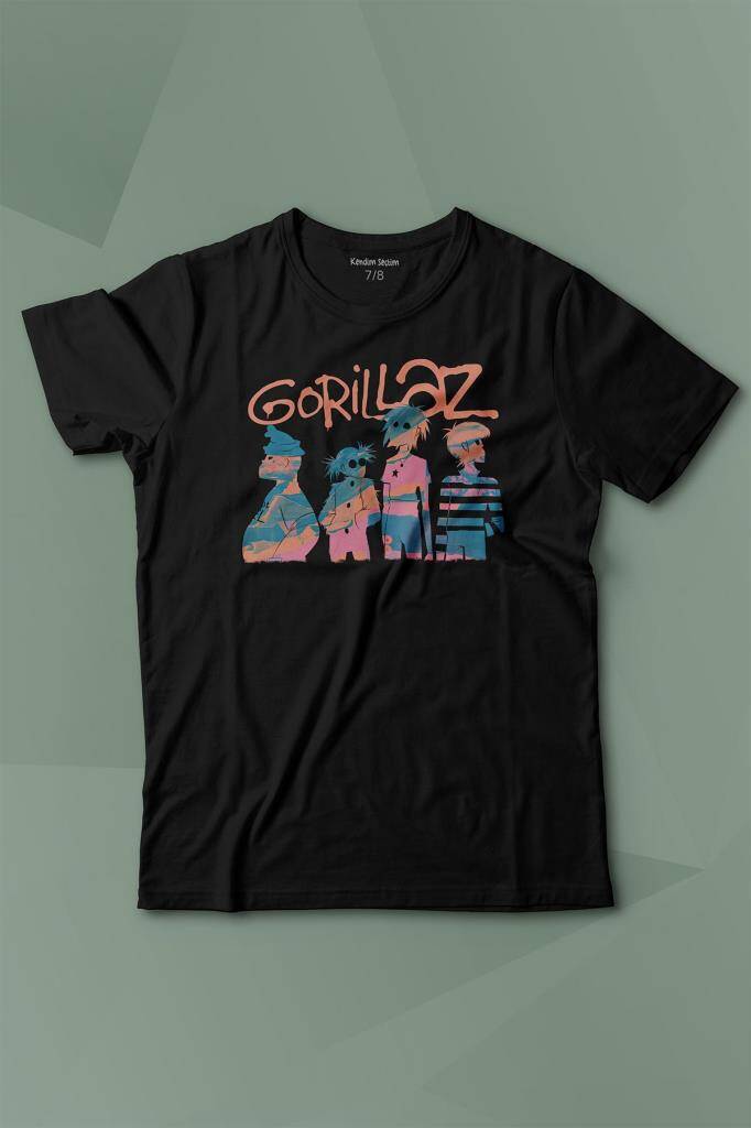 Gorillaz 2D Rock Blur Damon Albarn Feel Good Urban Baskılı Tişört Çocuk T-shirt - 1