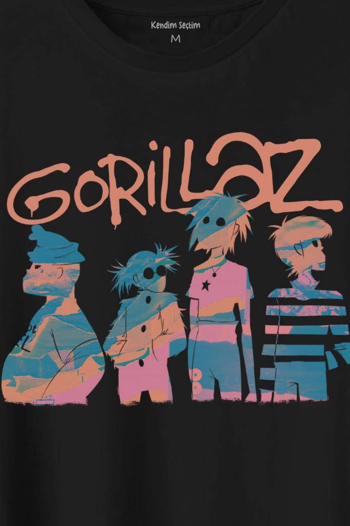 Gorillaz 2D Rock Blur Damon Albarn Feel Good Urban Baskılı Tişört Unisex T-Shirt - 2