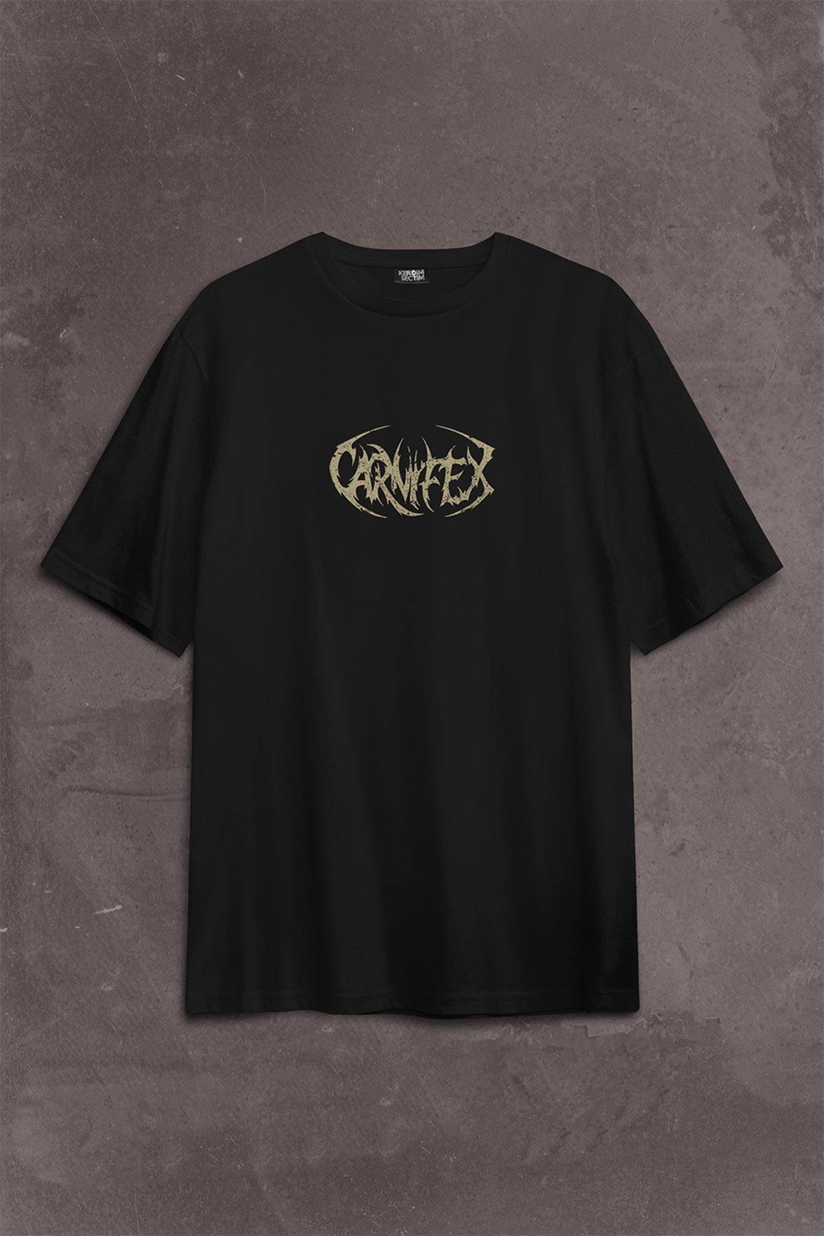 Gothic Oversize Tişört Carnifex Rock Black Metal Death Music Müzik Sırt Ön Baskılı - 2