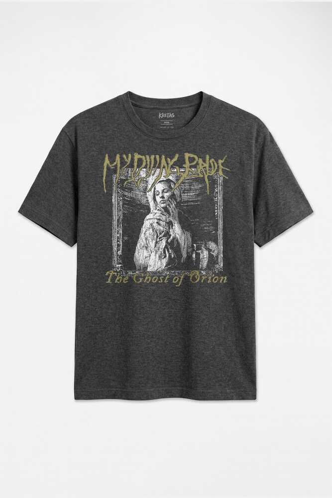 Gotik Doom Metal My Dying Bride The Ghost of Orion Portre Unisex Regular Antrasit Melanj Tişört