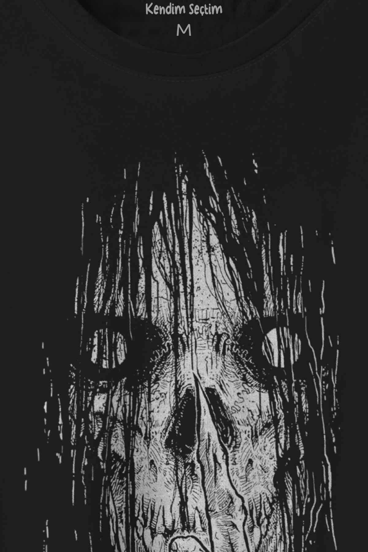 Gotik Hayalet Dark Halloween Gothic Baskılı Tişört Unisex T-shirt (1)