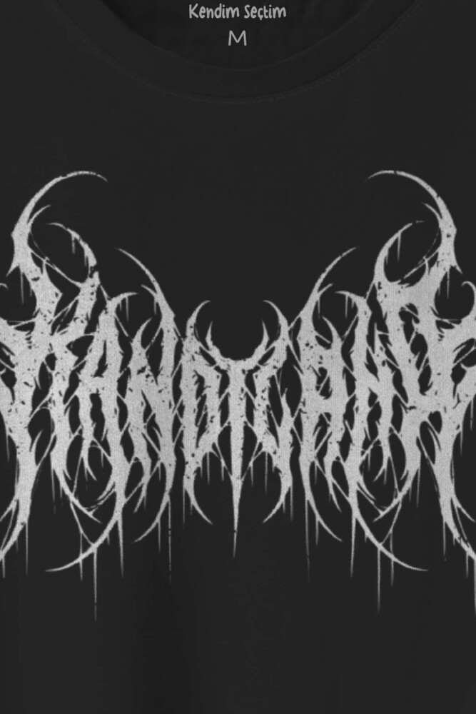 Gotik Kandyland Logo Candy Gothic Siyah Baskılı Siyah T-shirt Unisex Tişört (1)