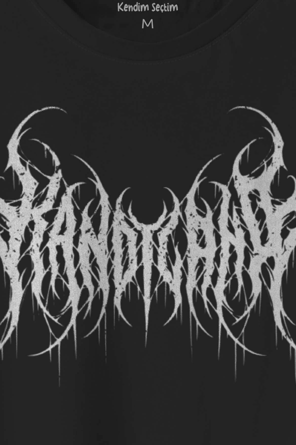 Gotik Kandyland Logo Candy Gothic Siyah Baskılı Siyah T-shirt Unisex Tişört (1)