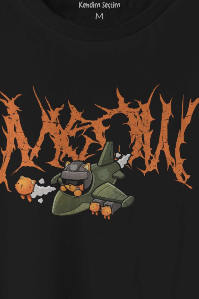 Gotik Meow Boomber Baskılı Tişört Unisex T-shirt - 2