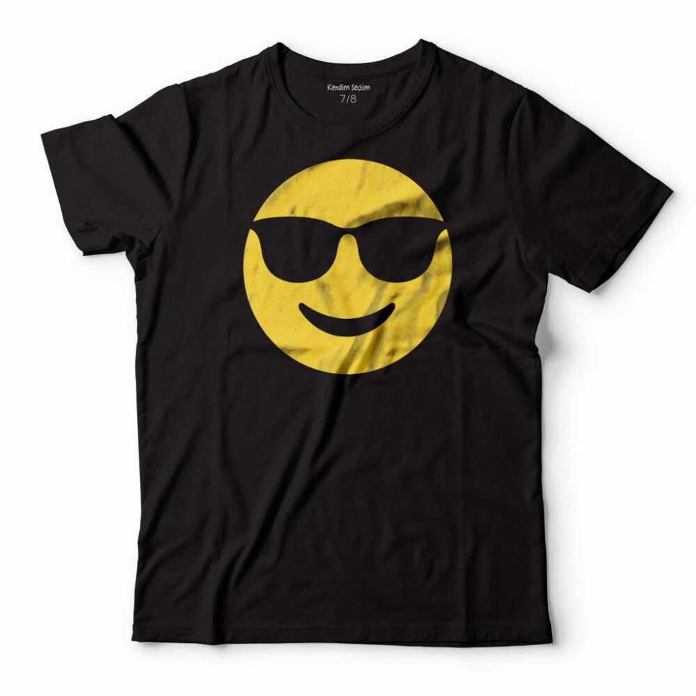 GÖZLÜK EMOJİ ICON SMILE GLASES ÇOCUK TİŞÖRT - KENDİM SEÇTİM