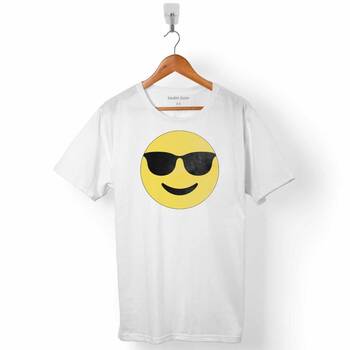 GÖZLÜK EMOJİ ICON SMILE GLASES ERKEK TİŞÖRT - 1