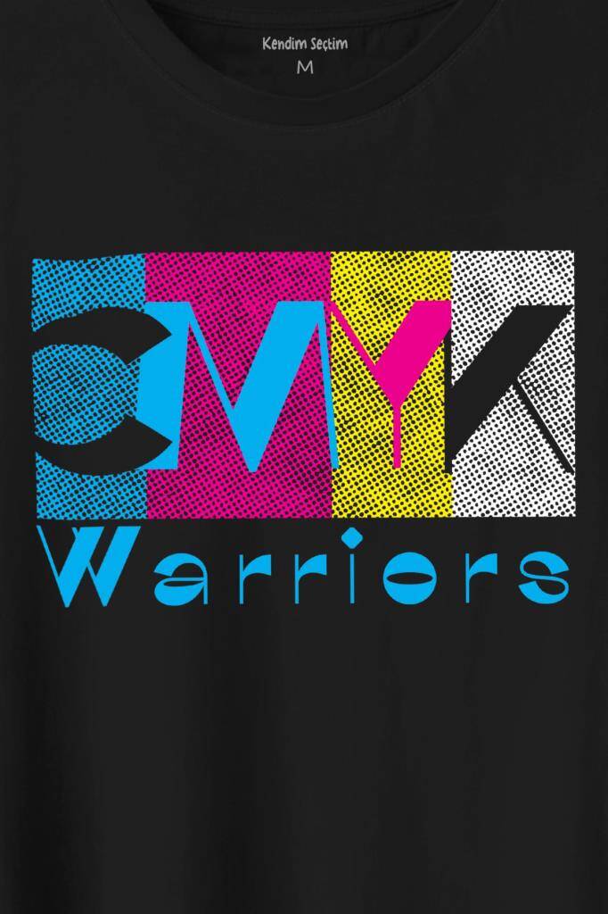 Grafiker Cmyk Savaşçısı Warrior Tasarımcı Baskılı Tişört Unisex T-Shirt (1)