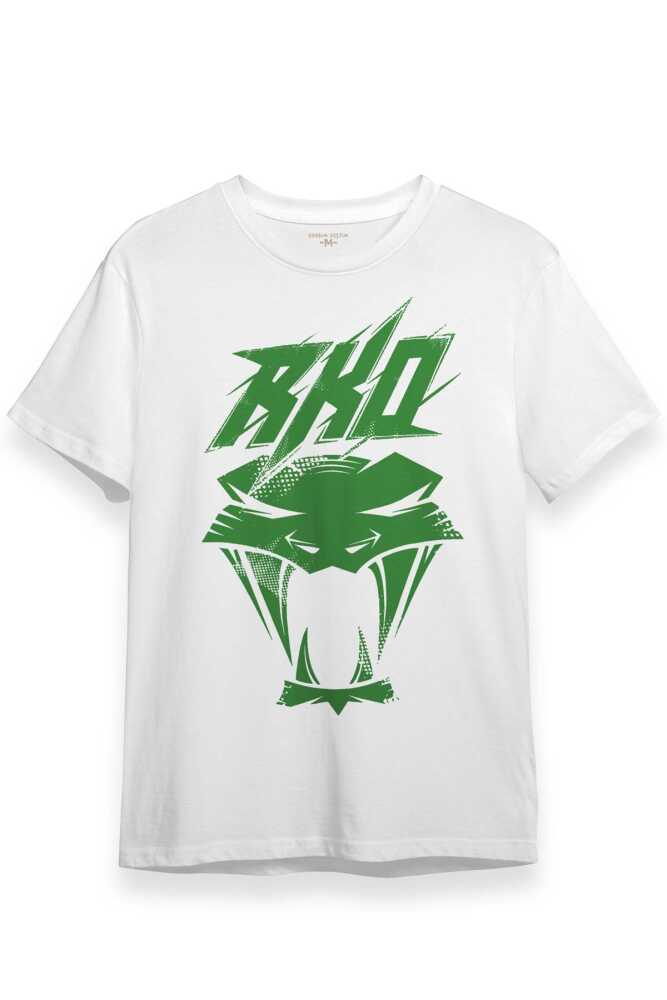 Green Viper Venom Randy Orton Yılan Wwe RKO Gym Spor Fight Güreş Baskılı Beyaz Tişört - 1