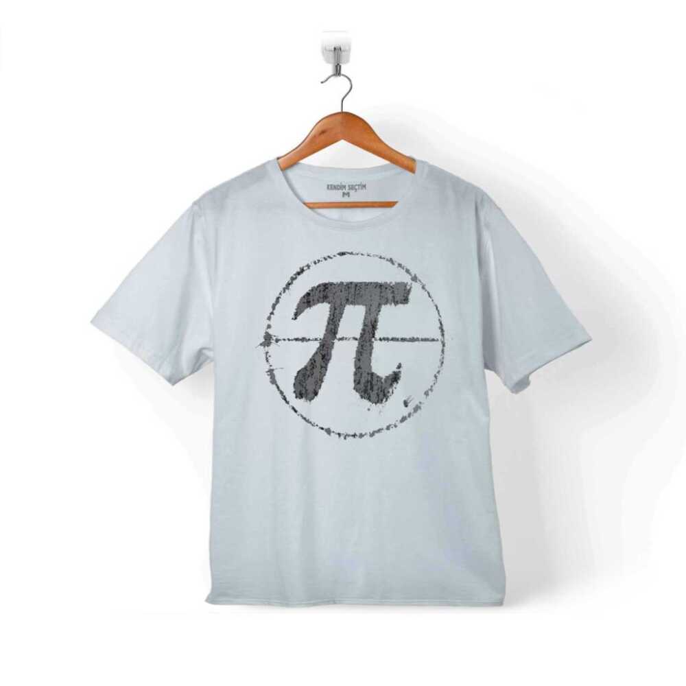 Grunge Pi Sayısı Desenli Çocuk Beyaz Tişört