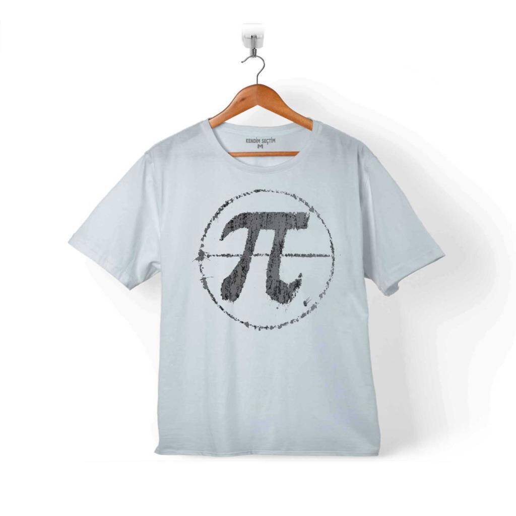 Grunge Pi Sayısı Desenli Çocuk Beyaz Tişört