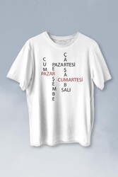Günler Minimal Yazılı Baskılı Tişört Unisex T-shirt - 1