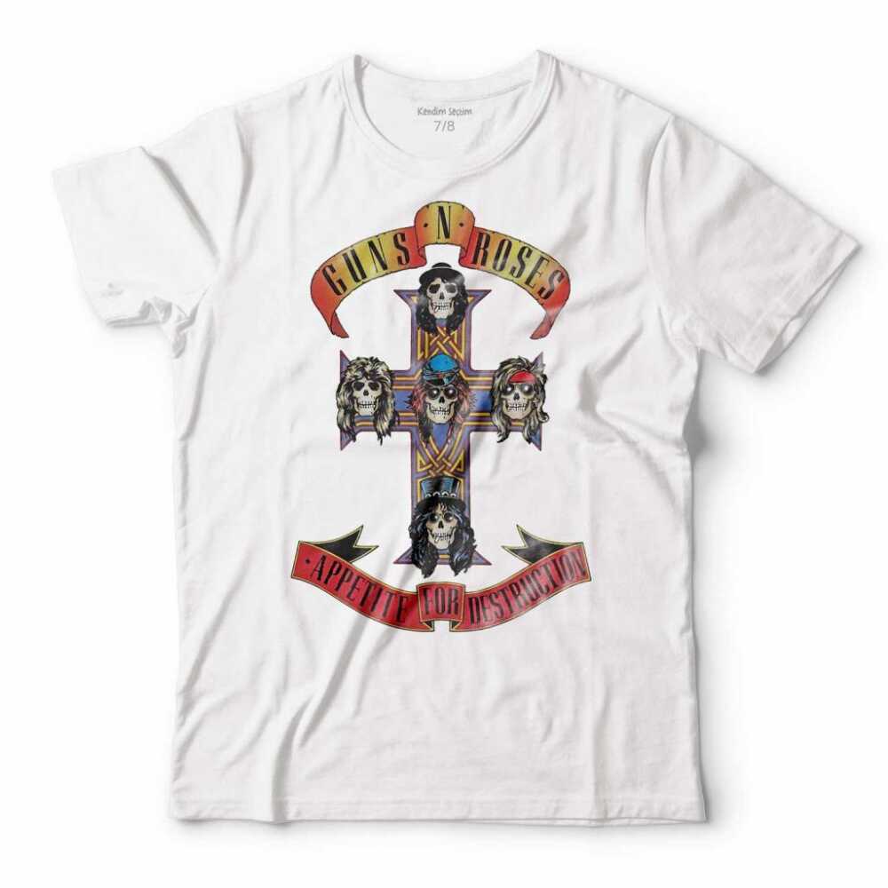 GUNS N AND ROSES GUN GÜL VE KAN SİLAH ÇOCUK TİŞÖRT