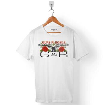 GUNS N AND ROSES GUN GÜL VE KAN SİLAH ERKEK TİŞÖRT - 1