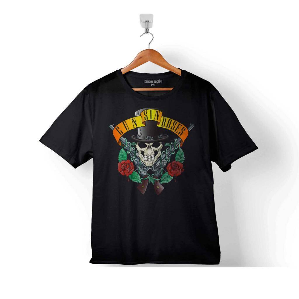 GUNS N AND ROSES GUN GÜL VE KAN SİLAH TABANCA 2 ÇOCUK TİŞÖRT - 1