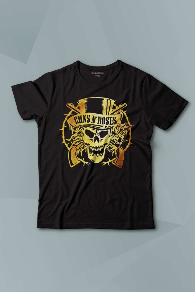Guns N Roses And Rock Music Baskılı Çocuk Tişört Kısa Kollu - KENDİM SEÇTİM