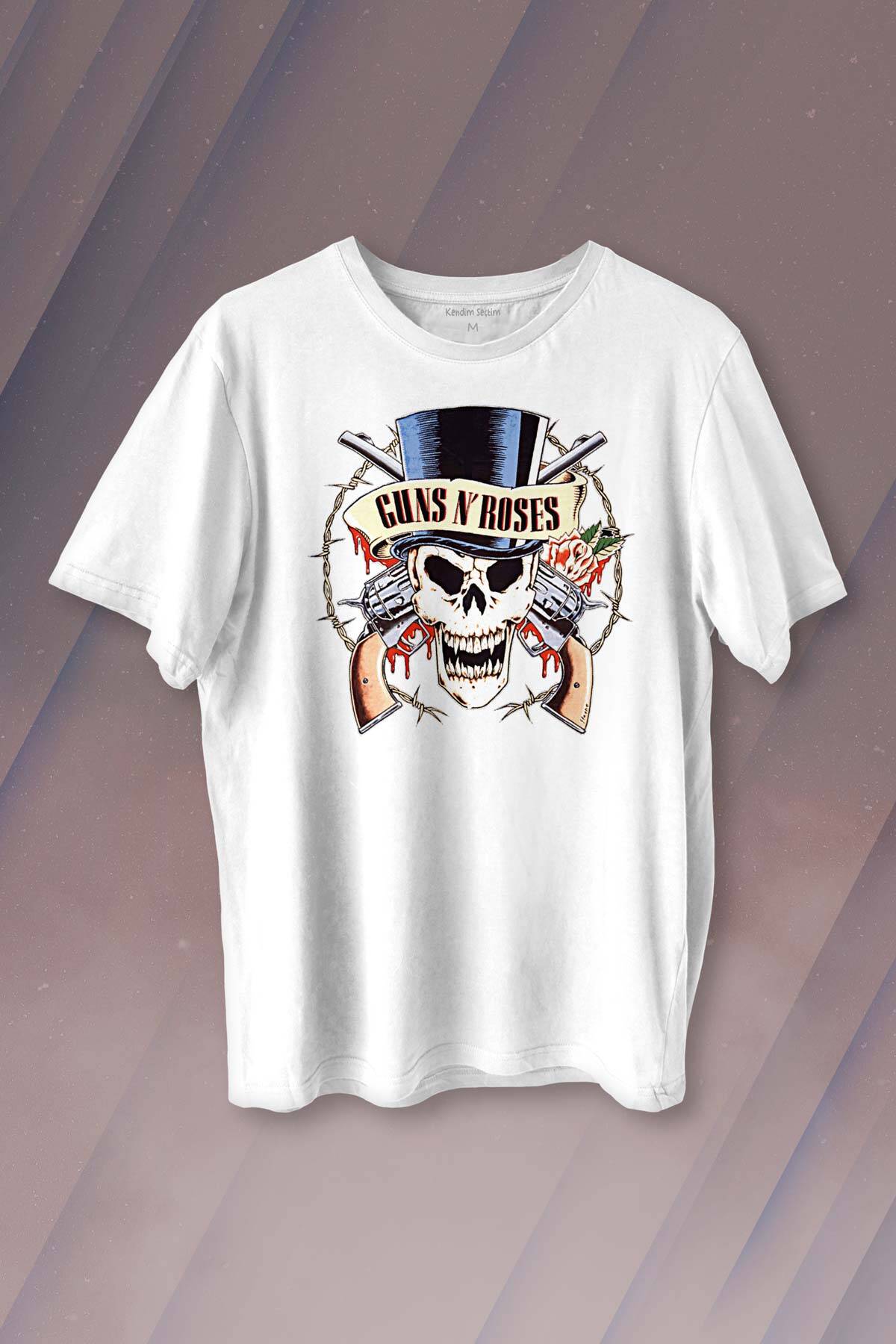 Guns N Roses And Rock Music Baskılı Tişört Unisex T-shirt - 1