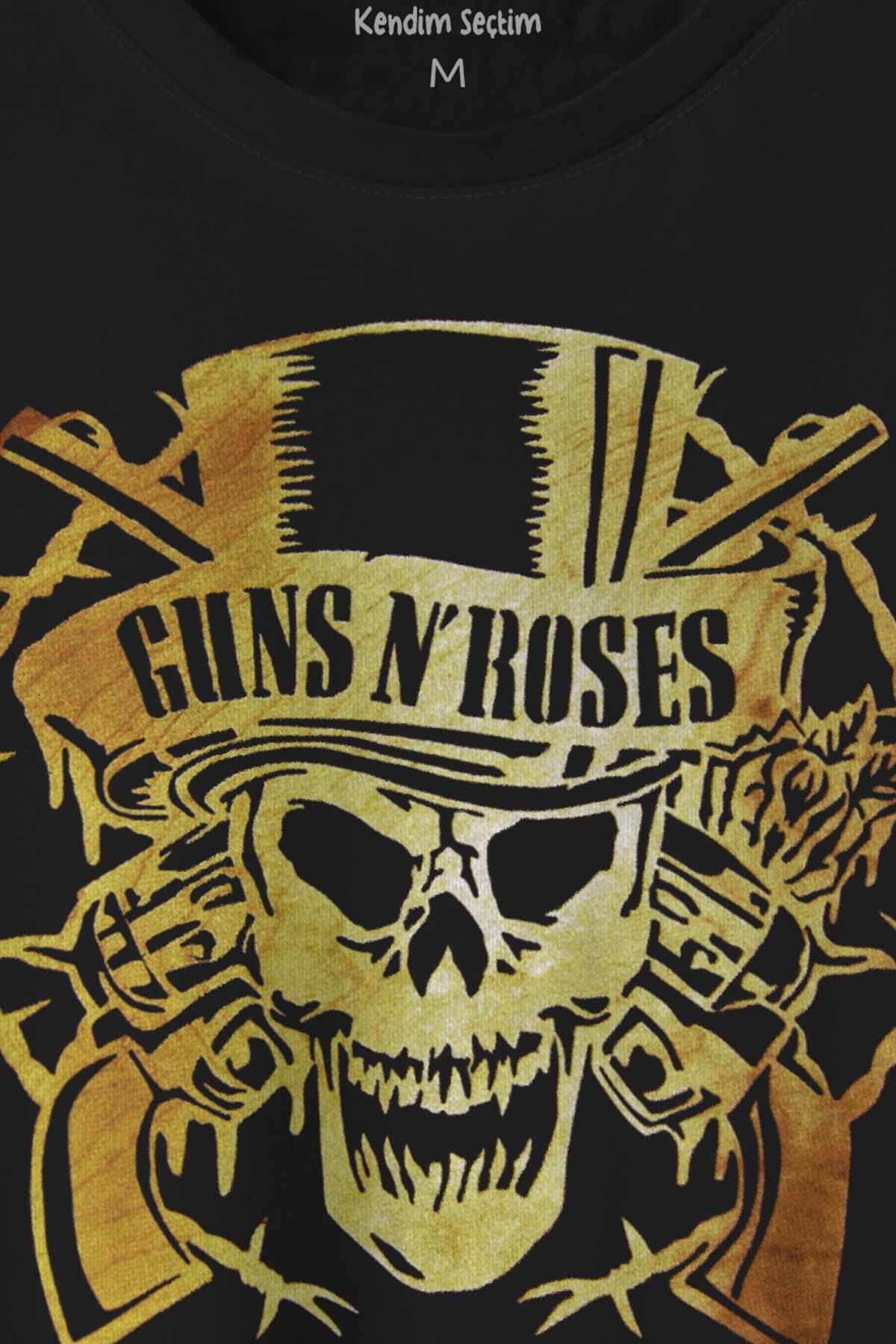 Guns N Roses And Rock Music Baskılı Tişört Unisex T-shirt - 2