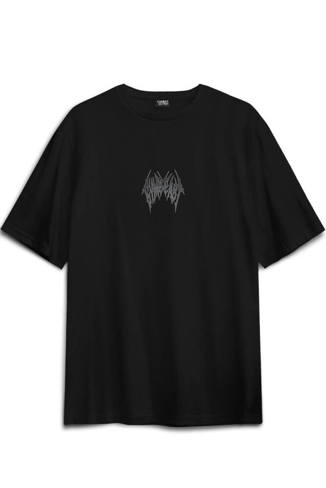 Gym Gothic Typo GymBeast Spor Fitness Beast Baskılı Oversize T-shirt Gotik Yazı Siyah Tişört - 2