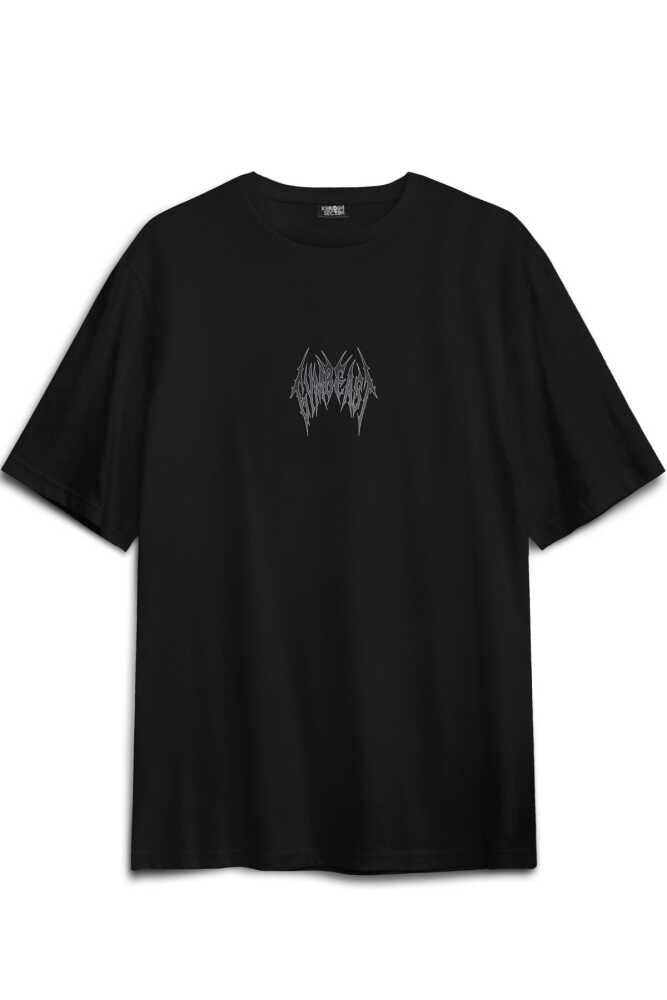 Gym Gothic Typo GymBeast Spor Fitness Beast Baskılı Oversize T-shirt Gotik Yazı Siyah Tişört - 2