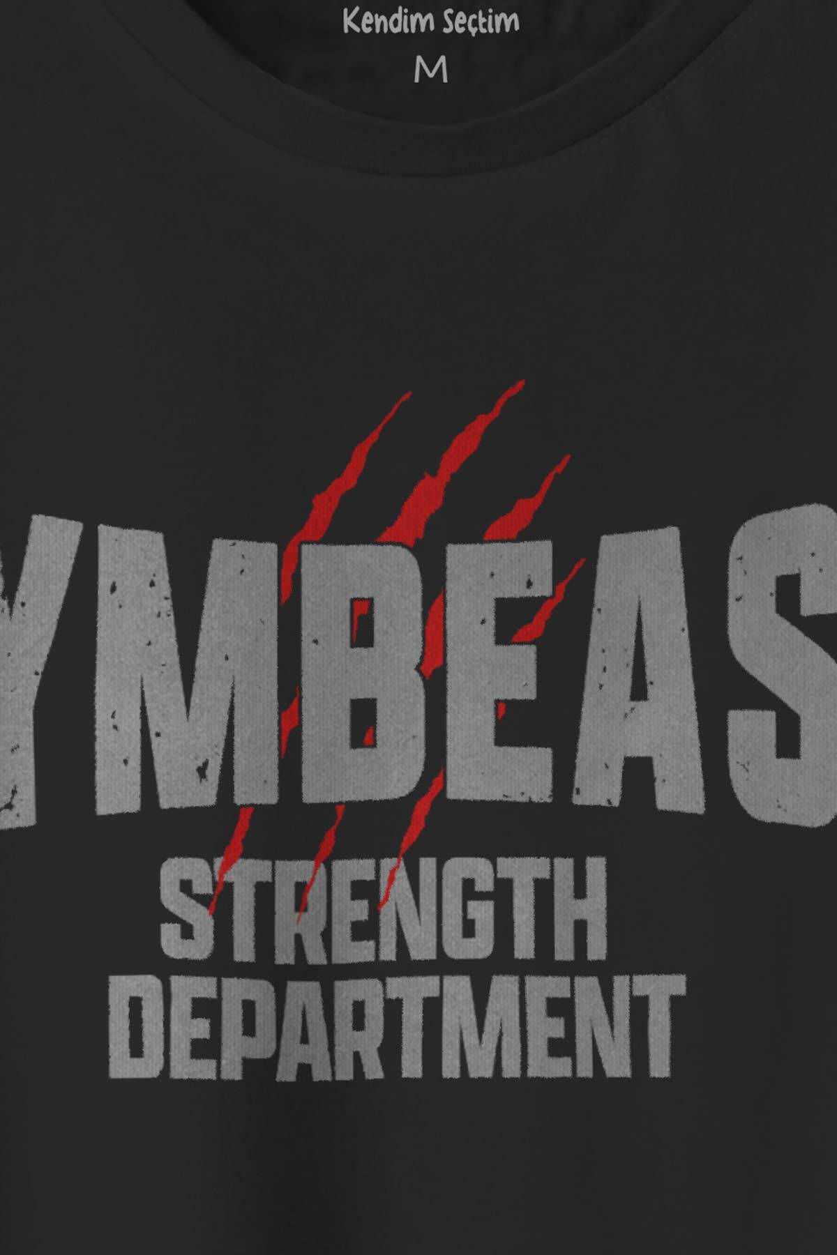 Gymbeast Strength Department Fitness Spor Gym Baskılı Siyah Regular Fit T-shirt (1)