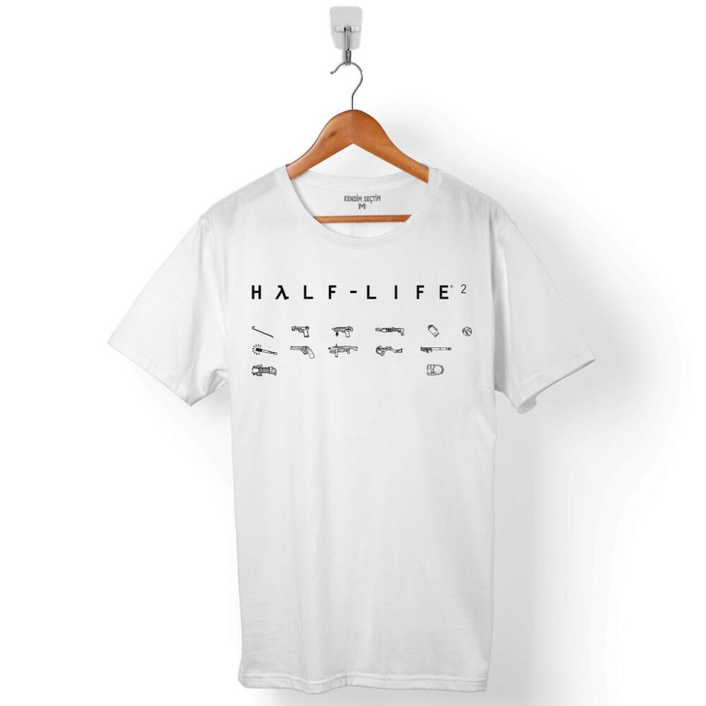 HALF LIFE 2 HALFLIFE2 SİLAH COUNTER STRIKE LOGO ERKEK TİŞÖRT - 1