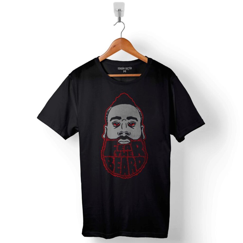 Hames Harden Fear The Beard Ftb Rocket Baskılı Tişört Unisex T-Shirt - 1