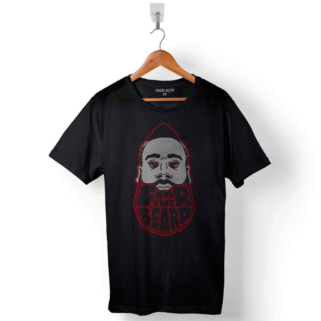 Hames Harden Fear The Beard Ftb Rocket Baskılı Tişört Unisex T-Shirt - 1