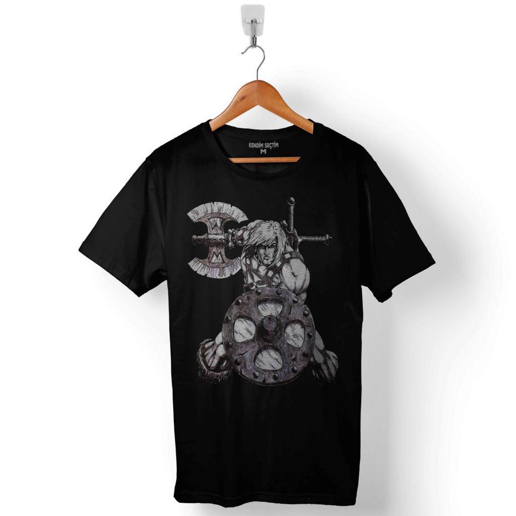 He Man Vikings Heman Vikingler Balta Baskılı Tişört Unisex T-Shirt - 1