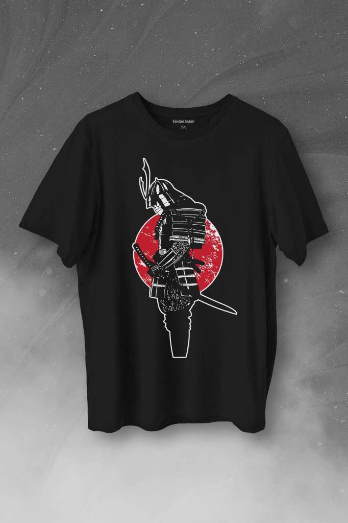Helmet Kask Spartan Samuray Savaşçı Kılıç Baskılı Tişört Unisex T-Shirt
