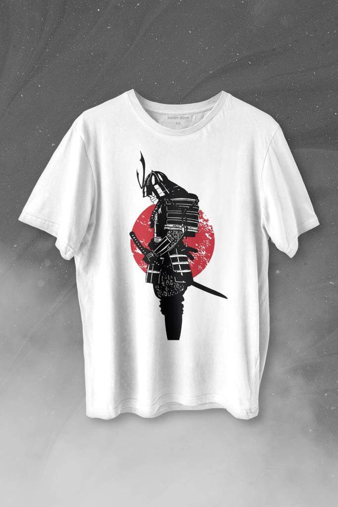 Helmet Kask Spartan Samuray Savaşçı Kılıç Baskılı Tişört Unisex T-shirt - 1
