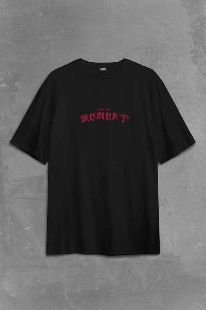 Hip Hop At The Last Moment Trapstar Gotik Gothic Trap Baskılı Oversize Tişört Siyah Unisex T-shirt - 2