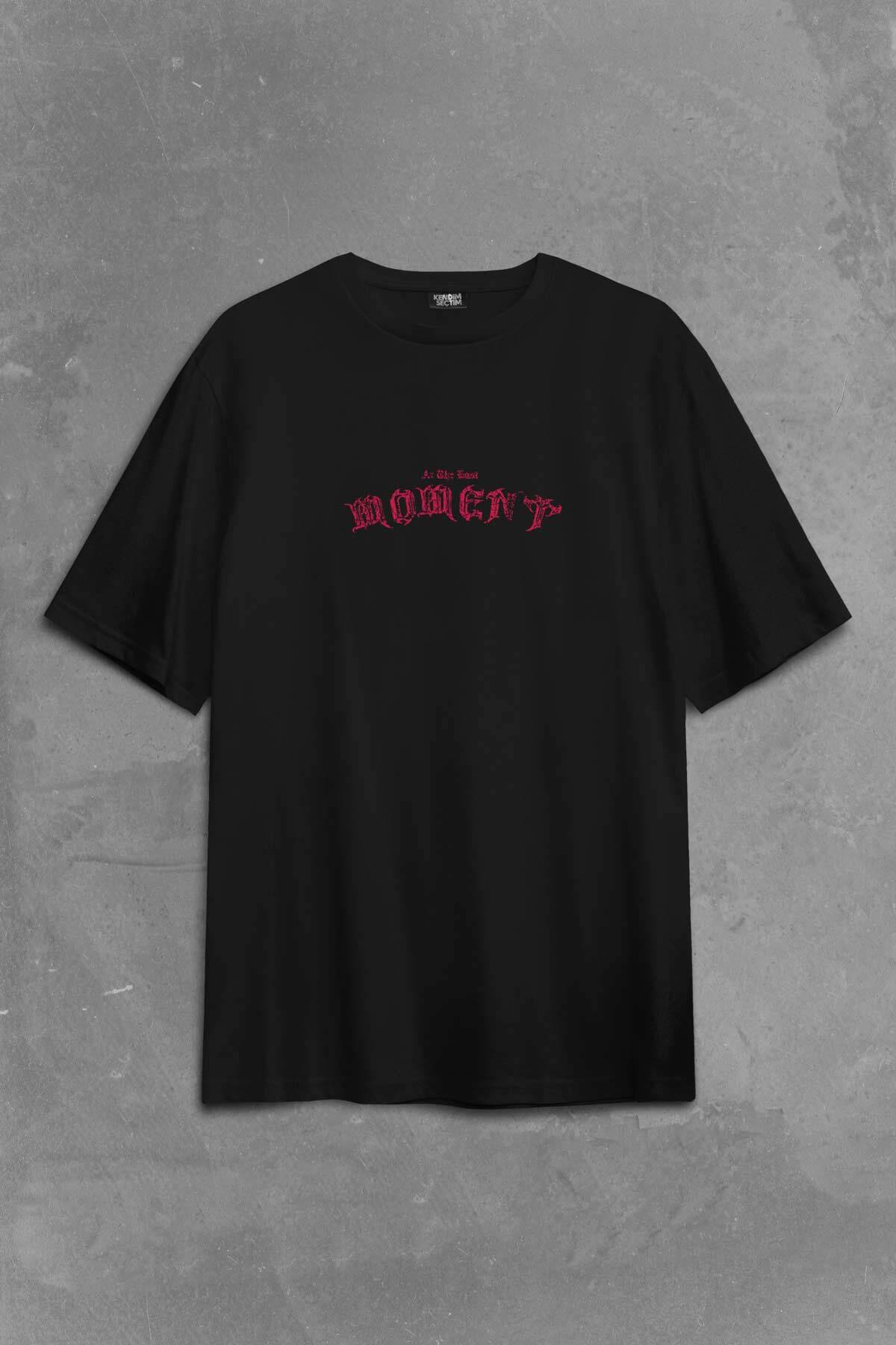 Hip Hop At The Last Moment Trapstar Gotik Gothic Trap Baskılı Oversize Tişört Siyah Unisex T-shirt - 2