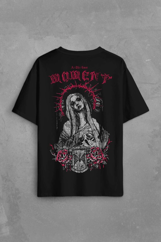 Hip Hop At The Last Moment Trapstar Gotik Gothic Trap Baskılı Oversize Tişört Siyah Unisex T-shirt - KENDİM SEÇTİM