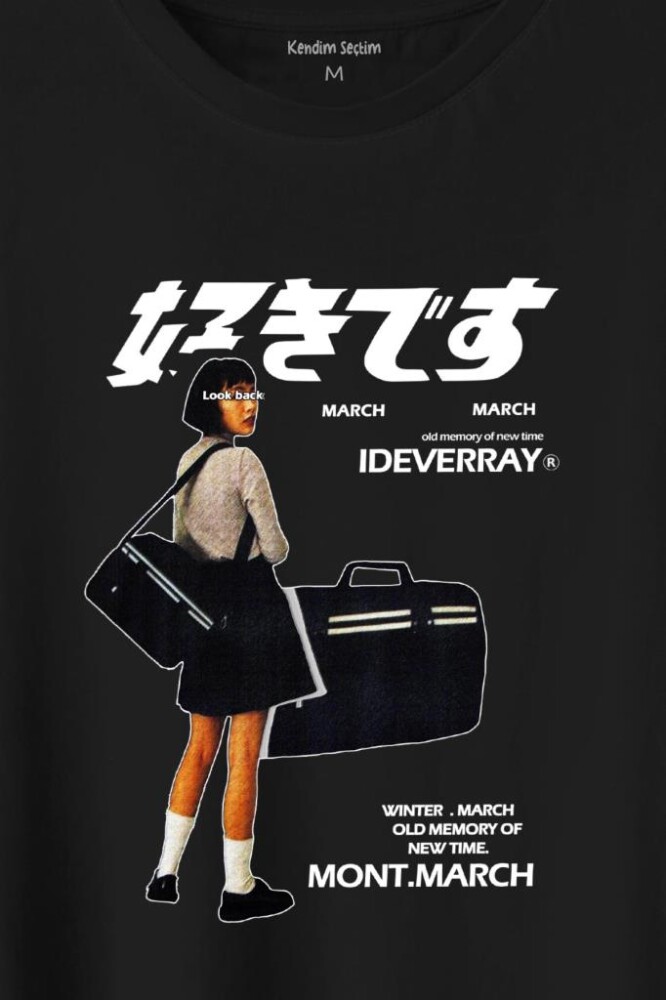 Hip Hop Harajuku Kanji Japon Kız Japan Girl Baskılı Tişört Unisex T-Shirt - 2