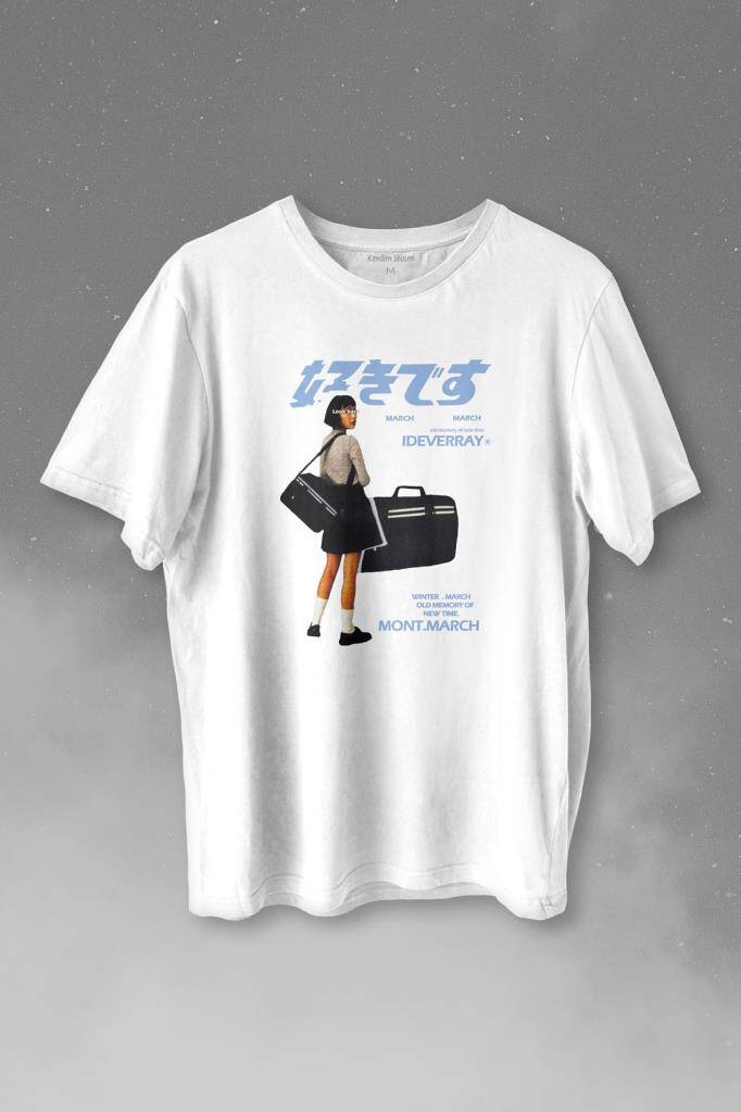 Hip Hop Harajuku Kanji Japon Kız Japan Girl Baskılı Tişört Unisex T-shirt - 1