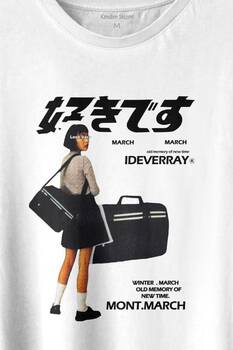 Hip Hop Harajuku Kanji Japon Kız Japan Girl Baskılı Tişört Unisex T-shirt - 2
