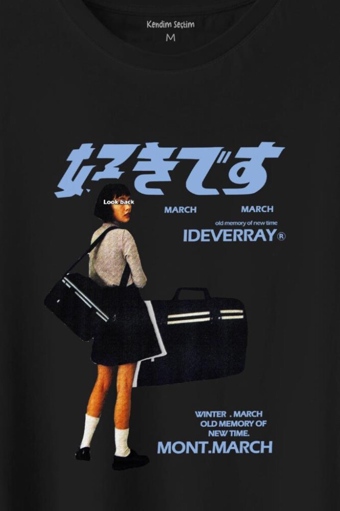 Hip Hop Harajuku Kanji Japon Kız Japan Girl Baskılı Tişört Unisex T-Shirt - 2