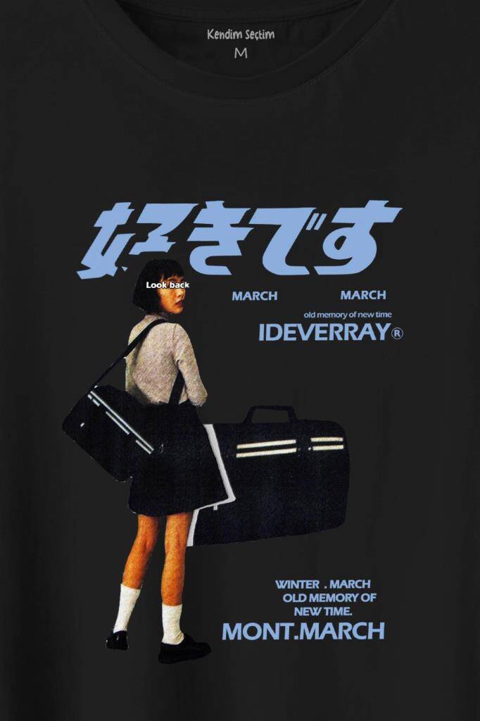 Hip Hop Harajuku Kanji Japon Kız Japan Girl Baskılı Tişört Unisex T-Shirt (1)