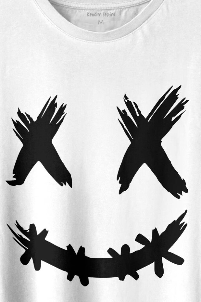 Hip Hop Marshmello Music Shit Happens Baskılı Tişört Unisex T-shirt - 2