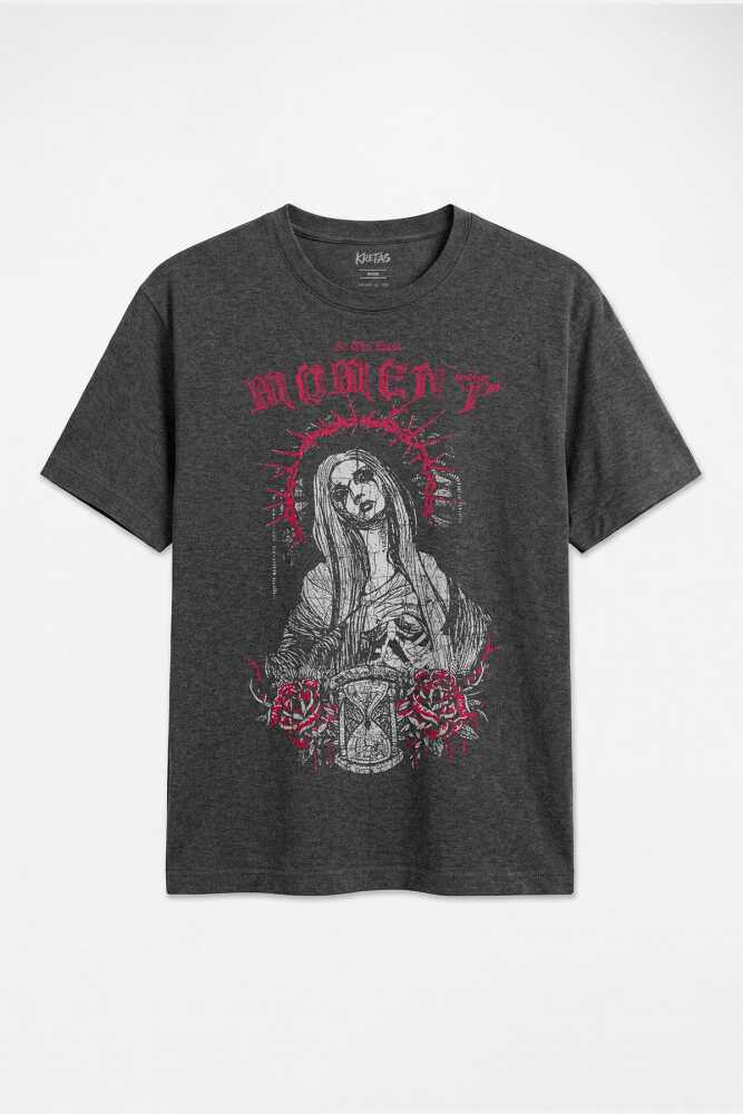 Hip Hop Trap At The Last Moment Gotik Gothic Antrasit Melanj Unisex Regular Tişört